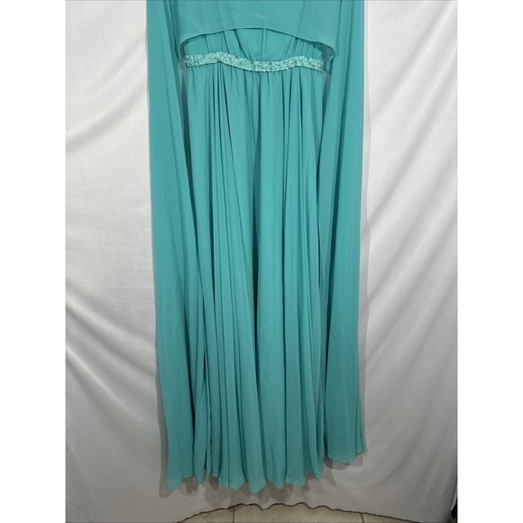 NWT $1095 Sachin & Babi [ 8 ] Lavina Beaded Gown with Cape in Turquoise‎ #J1528 - Picture 12 of 16